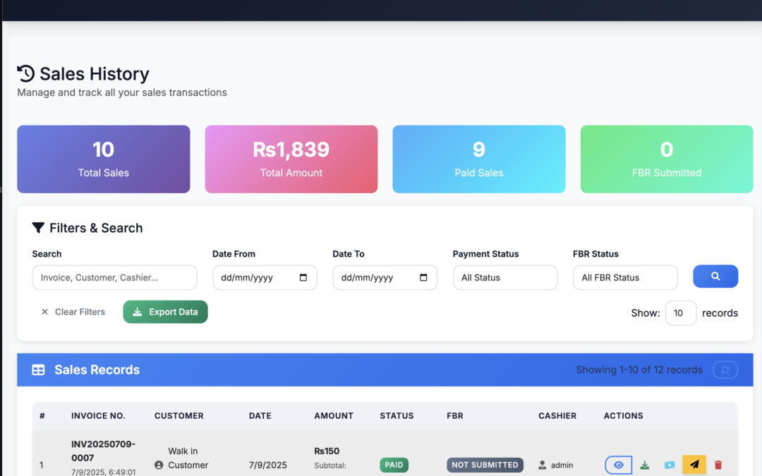 FBR Integrated POS System
